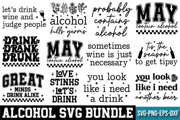 Alcohol SVG Bundle: Graphics for T-Shirt Designs