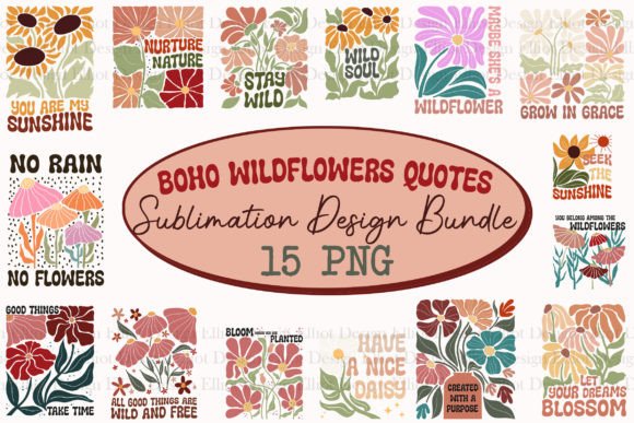 Boho Wildflowers: Graphics for T-Shirt Designs