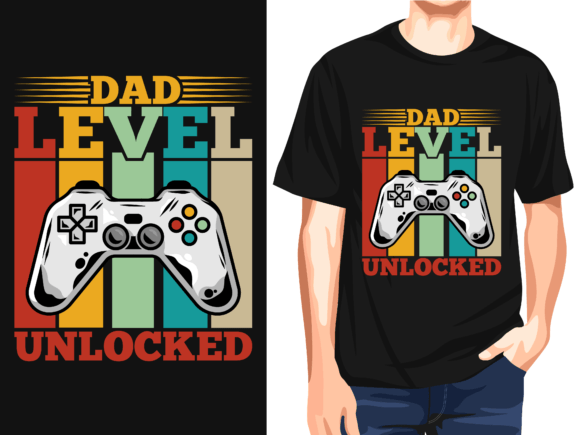 Dad Level Unlocked Graphics for T-Shirt Designs