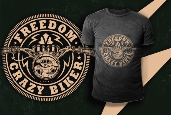 Freedom Crazy Biker Graphics for T-Shirt Designs