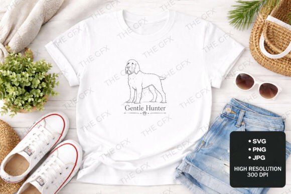 Gentle Hunter Dog SVG: Graphics for T-Shirt Designs