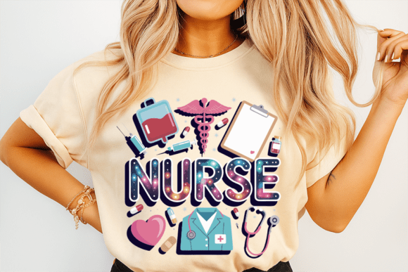 Nurse Concept Illustration Design for Graphics and T-Shirt Designs