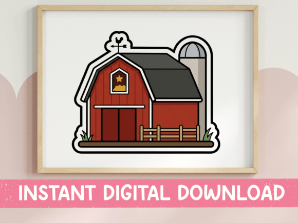 Red Barn Farm Sticker Design: Graphics & T-Shirt Designs