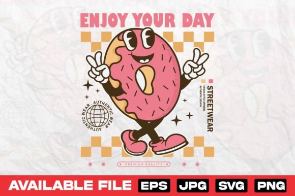 Review: Donut Cartoon Character T Shirt Design