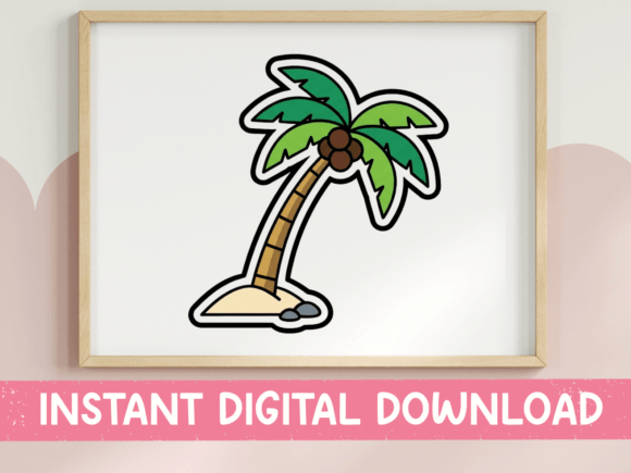 Tropical Palm Tree Sticker Design for Graphics