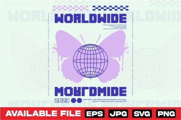 Worldwide Butterfly Urban Graphics for T-Shirt Designs